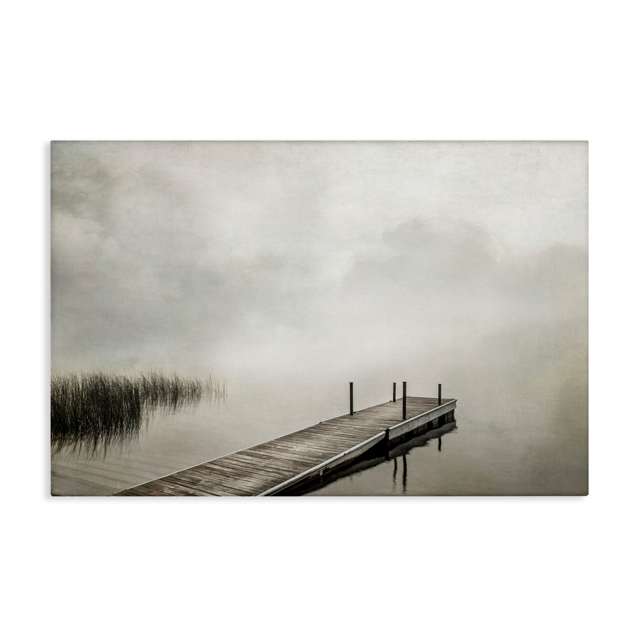 Stupell Industries Mysterious Foggy Lake Dock Canvas Wall Art Design by Peter Hawkins